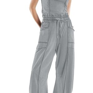 Women's Gray Jumpsuit Lamissche size medium gray jumper romper jumpsuit new
